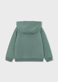 Felpa Verde Con Cappuccio E Full Zip