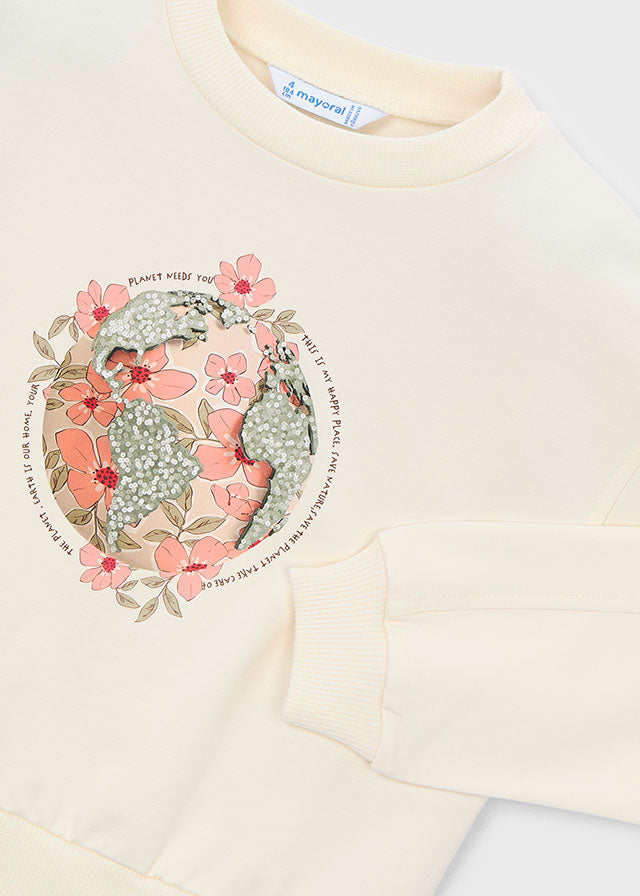 Felpa Planet Flowers Off White