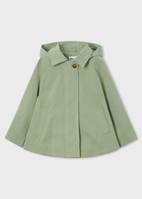 Trench Leggero Con Cappuccio Verde Salvia