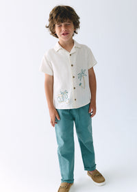 Pantaloni Jogger Ragazzo Color Petrolio