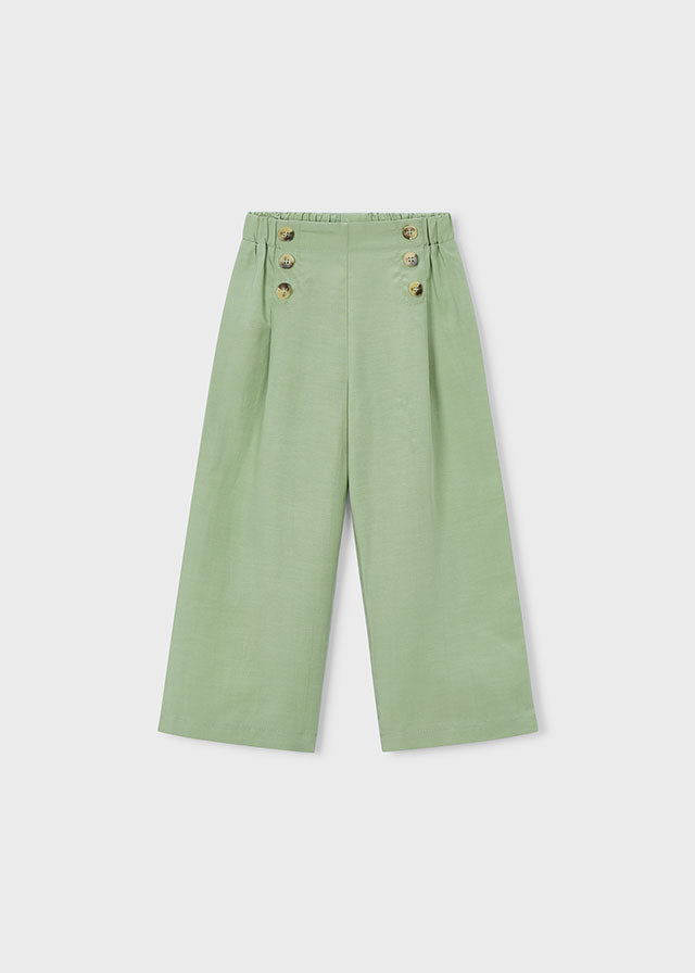 Pantalone Con Bottoni Decorativi Verde