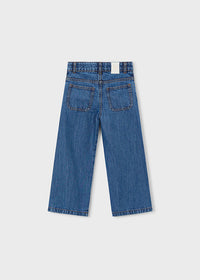 Jeans Wide Leg Con Cuciture In Demin Scuro