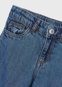Jeans Wide Leg Con Cuciture In Demin Scuro