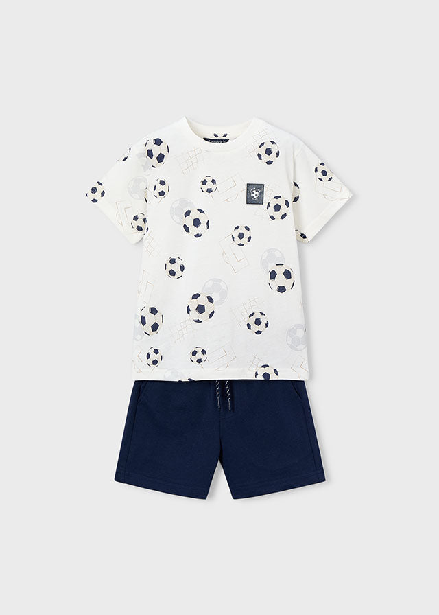 Completo T-Shirt Calcio E Bermuda Blu Navy