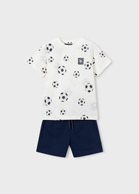 Completo T-Shirt Calcio E Bermuda Blu Navy