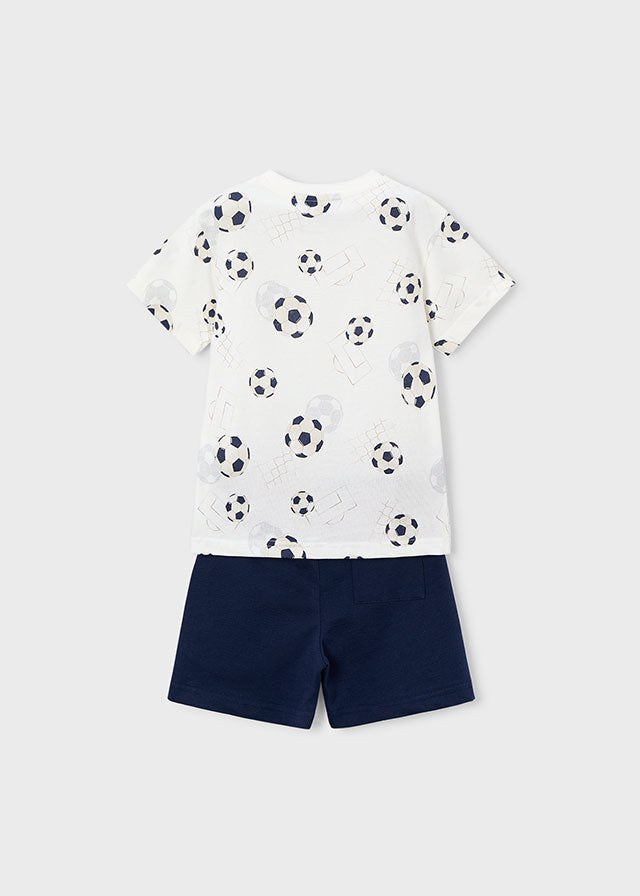Completo T-Shirt Calcio E Bermuda Blu Navy