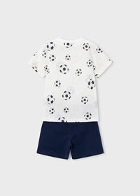 Completo T-Shirt Calcio E Bermuda Blu Navy