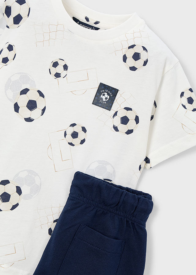 Completo T-Shirt Calcio E Bermuda Blu Navy