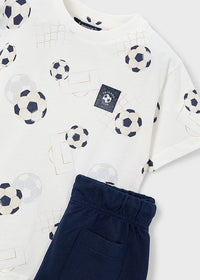Completo T-Shirt Calcio E Bermuda Blu Navy