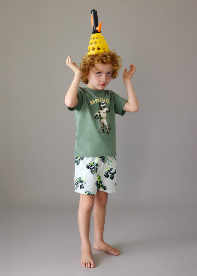 Costume Boxer Mare Stampa Monster Truck