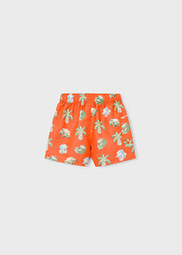 Costume Boxer Mare Arancio Stampa Safari