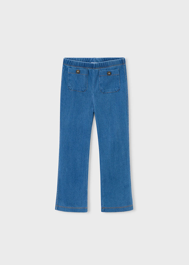 Jeggings In Denim Elasticizzato Con Tasche