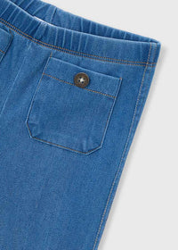 Jeggings In Denim Elasticizzato Con Tasche