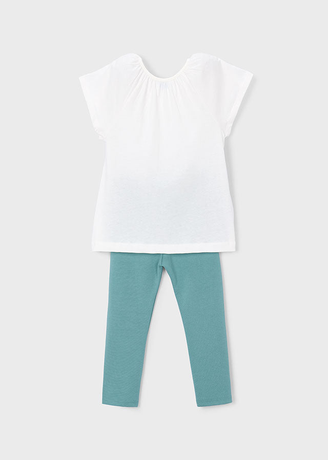 Set T-Shirt Maniche Corte E Leggings Verde