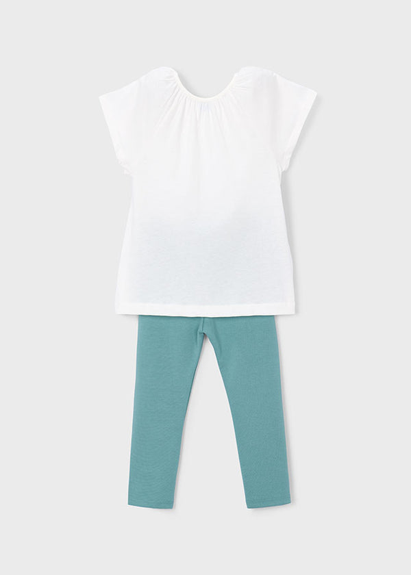 Set T-Shirt Maniche Corte E Leggings Verde