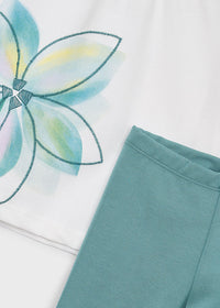 Set T-Shirt Maniche Corte E Leggings Verde