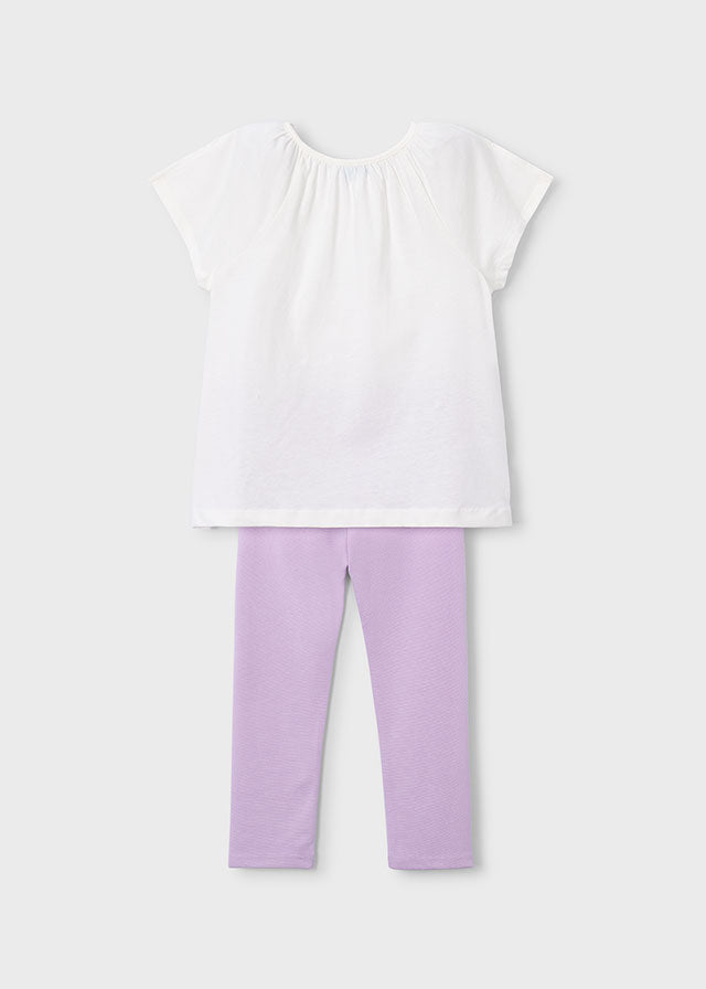 Set T-Shirt Maniche Corte E Leggings Lilla