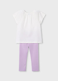 Set T-Shirt Maniche Corte E Leggings Lilla