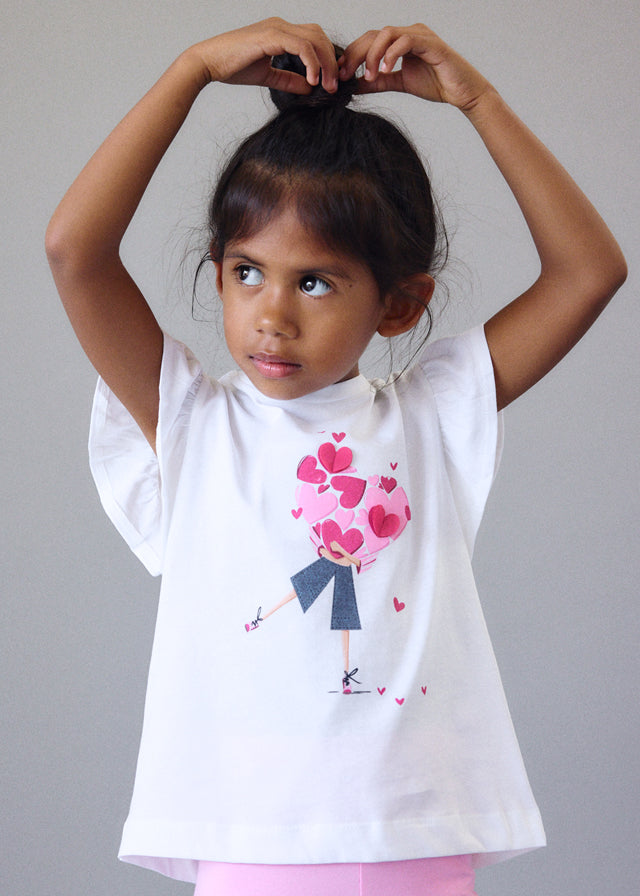 Set 3 Pezzi T-Shirt E Doppia Variante Leggings Rosa