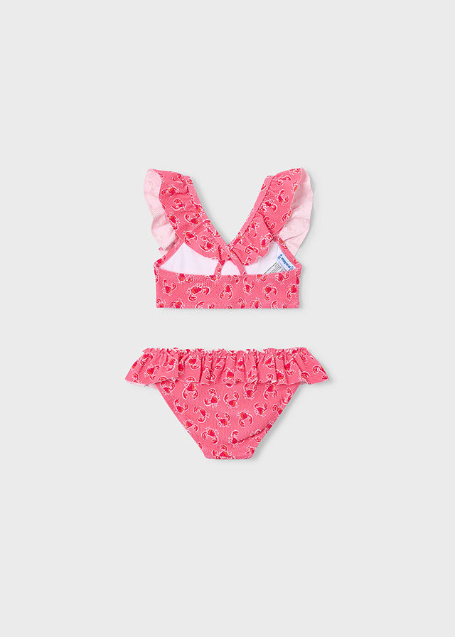 Bikini Stretch Con Micro-Stampa Rosa