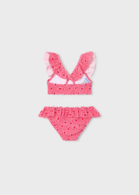 Bikini Stretch Con Micro-Stampa Rosa