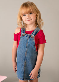 Salopette A Gonna In Denim Light Blue
