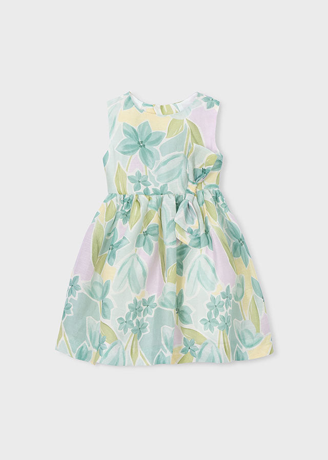 Vestito Smanicato Bambina Con Stampa Floreale