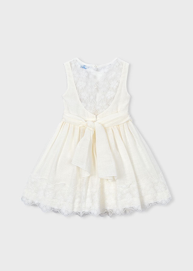 Vestito Elegante Smanicato Crema
