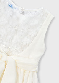 Vestito Elegante Smanicato Crema