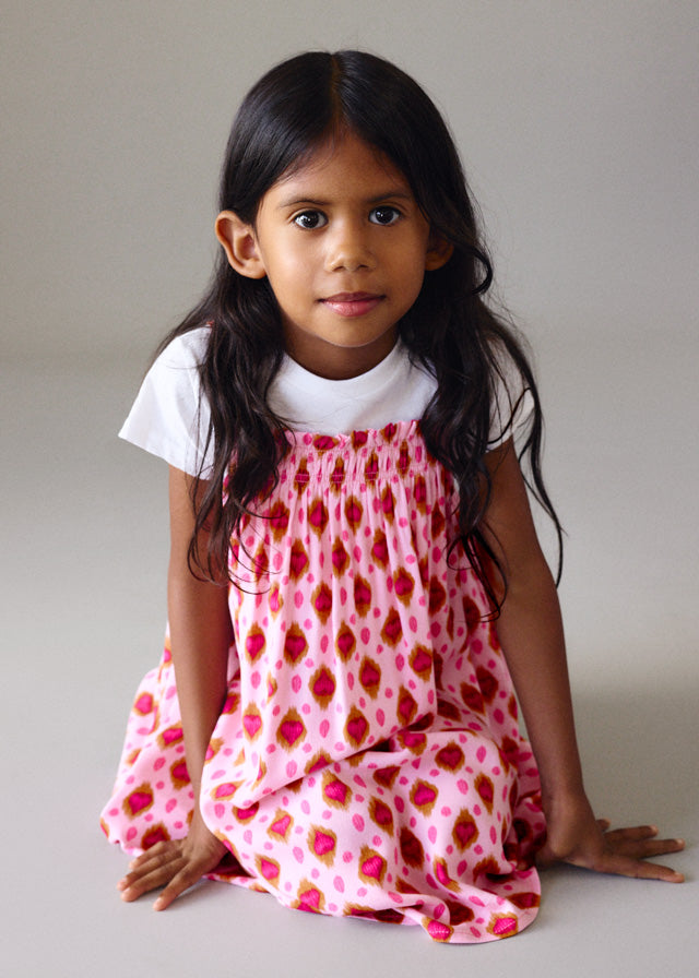 Set 2 Pezzi T-Shirt Bianca E Abito Rosa