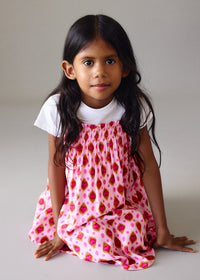Set 2 Pezzi T-Shirt Bianca E Abito Rosa