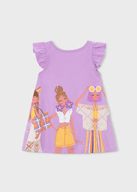 Abito Lilla Con Stampe Pop