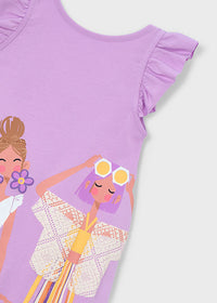 Abito Lilla Con Stampe Pop