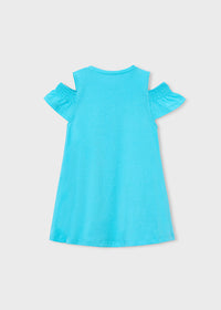 Vestito Cut-Out Azzurro Con Borsetta