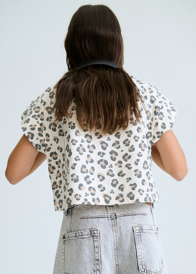 Maglietta Manica Corta Stampata Bianco