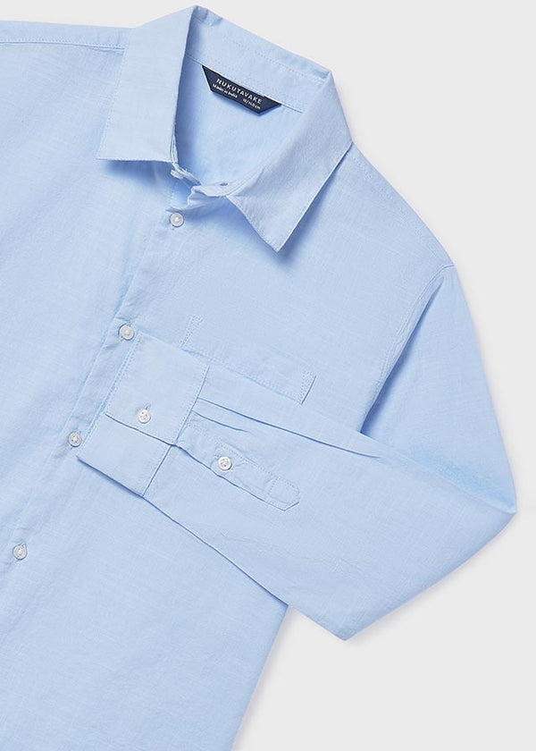 Camicia Manica Lunga Celeste