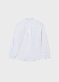 Camicia Manica Lunga Collo Coreano Bianco