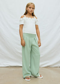 Pantalone Lungo Crepe Salvia
