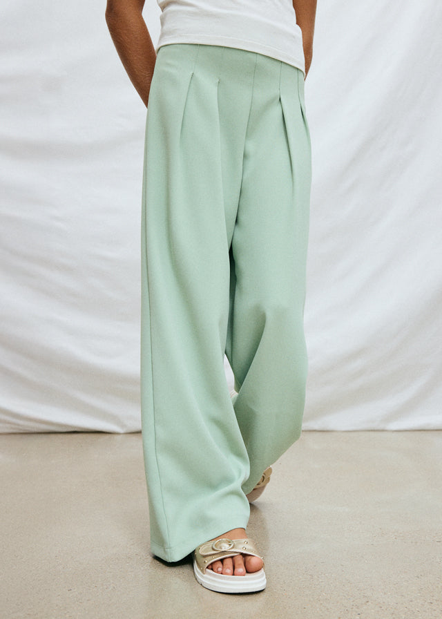 Pantalone Lungo Crepe Salvia