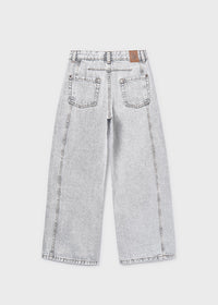 Pantalone Lungo Jeans Wide Grigio