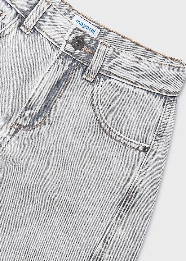 Pantalone Lungo Jeans Wide Grigio