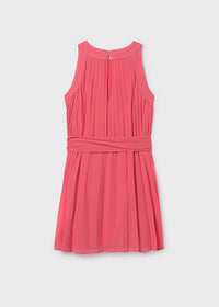 Vestito Plisse Color Corallo