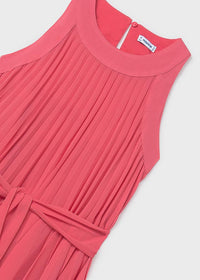 Vestito Plisse Color Corallo