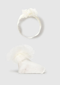 Set Cerchietto E Calzini Beige