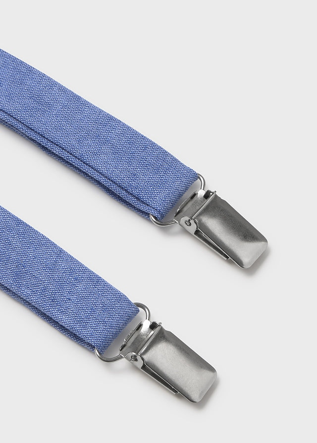 Completo Bretelle E Papillon Azzurro