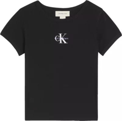 Monologo Rib Baby Tee Nero