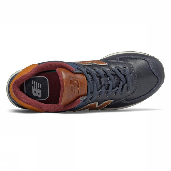Sneaker 574 Leather Blu Brown