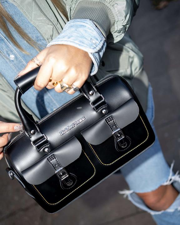 Borsa Cartella con manico superiore nera Kiev liscia