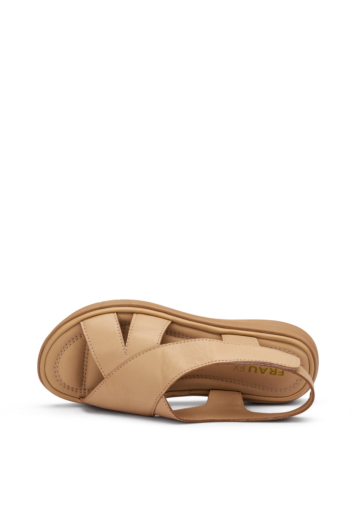 Sandalo Ergonomico Caramello Pelle Incrociata