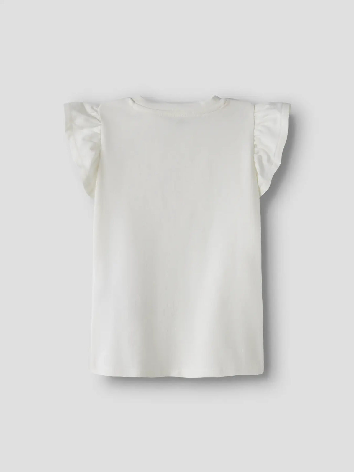 T-Shirt Bimba Bianca Con Volant E Fragolina